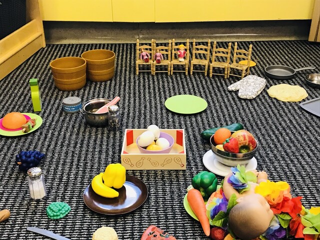Dramatic play invites children to extend their experiences through their interactions with materials and other peers.